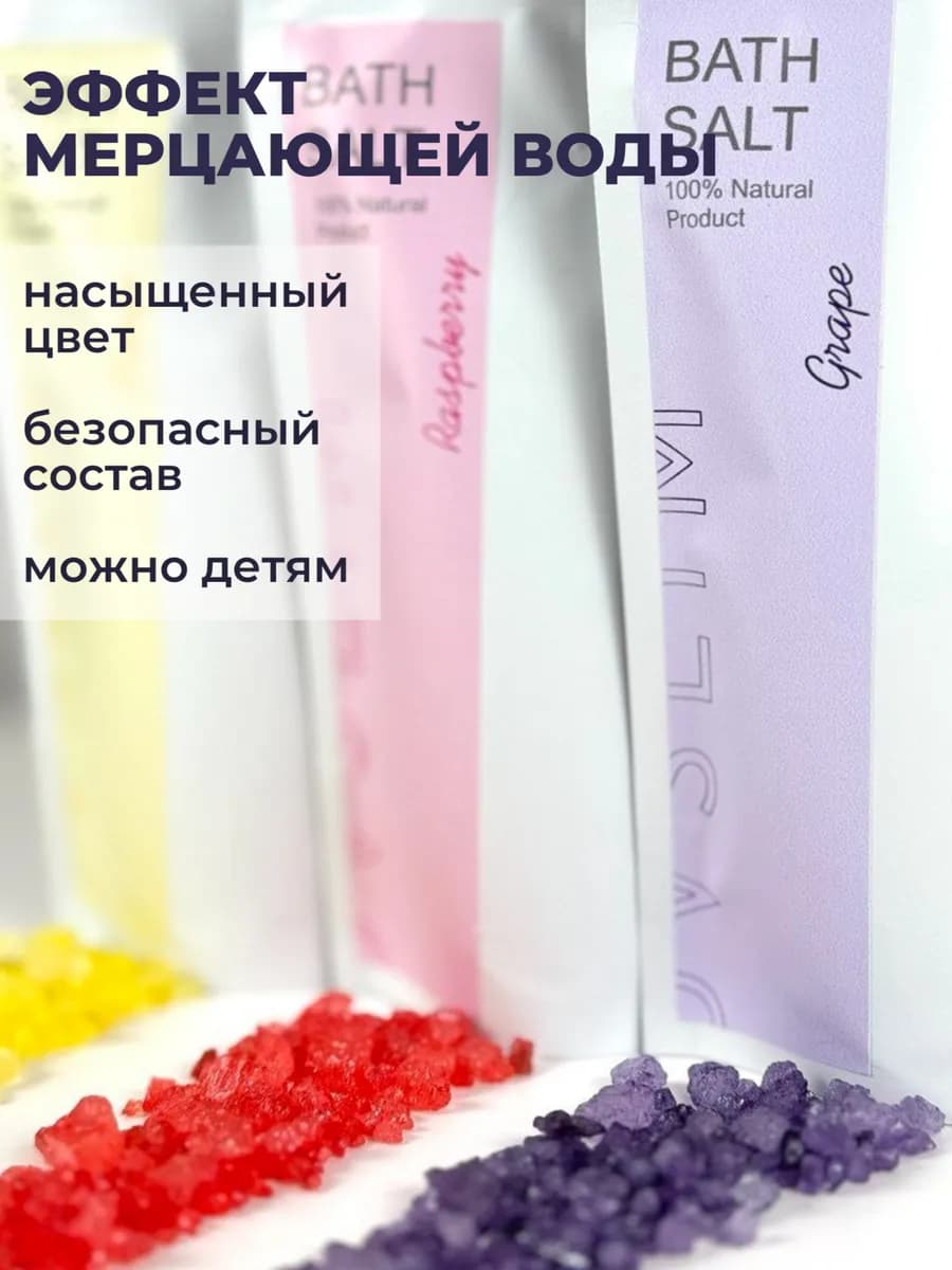 Мерцающая соль для ванны с шиммером подарочный набор — фото 4